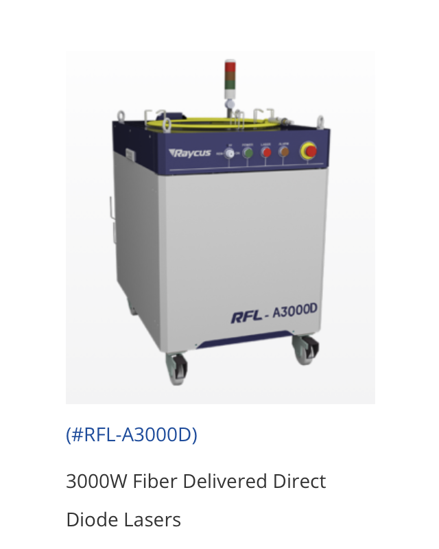 Raycus RFL-A3000D Fiber Delivered Direct Diode Lasers